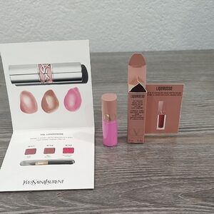Valentino Liquirosso Lip Blush Matte Pink is Pink YSL Loveshine Sample Pallette